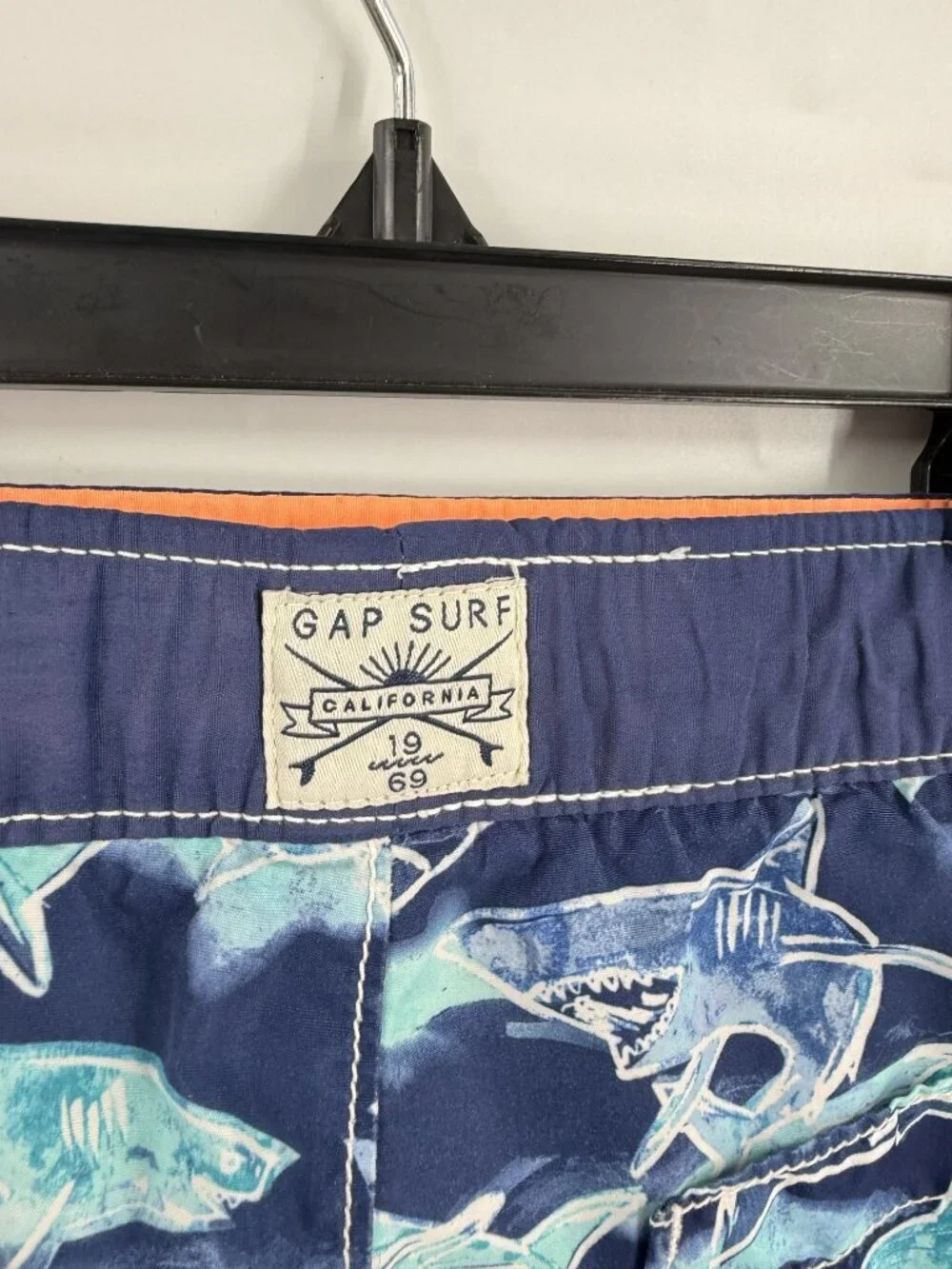 Gap Kids Shark All Over Print Swim Trunks Boys Blue Size Small 6-7